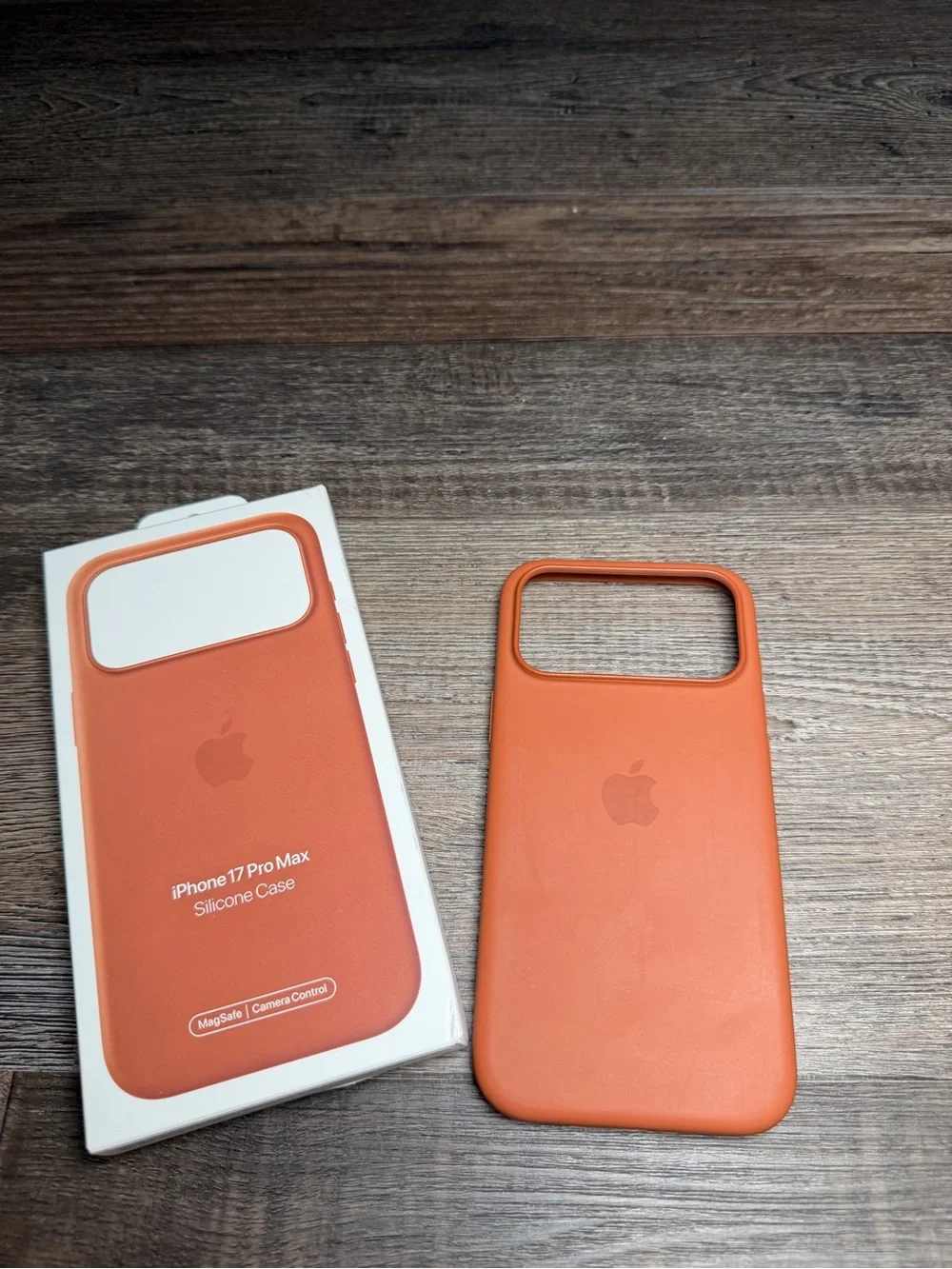 Authentic Terra Cotta Apple Orange Silicone Case for iPhone 17 Pro Max